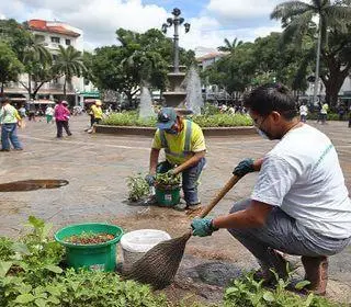 ação de limpeza em praças
